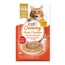 Charger l'image dans la galerie, Bouillon Catit Creamy au poulet et foie - Paquet de 4 x 40 gr