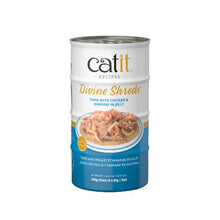 Charger l'image dans la galerie, Garnitures Catit Divine Shreds, Thon avec poulet et wakamé en gelée, 4 x conserves de 85 g