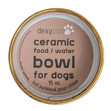 Charger l'image dans la galerie, Dexypaws Bol en céramique pour chien 15 oz - Marbré rose blush avec accent doré
