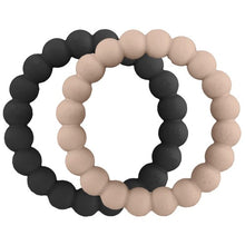 Charger l'image dans la galerie, Dexypaws Jouet à mâcher durable pour chien - Duo d'anneaux, Beige & noir