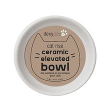 Charger l'image dans la galerie, Dexypaws Bol surélevé en céramique pour chat 7 oz - Blanc