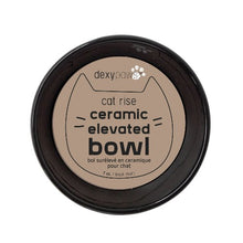 Charger l'image dans la galerie, Dexypaws Bol surélevé en céramique pour chat 7 oz, Noir