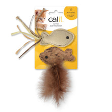 Charger l'image dans la galerie, Jouet Catit pour chats - Poissons avec raphia et plumes - Paquet de 2
