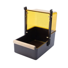 Charger l'image dans la galerie, Baignoire avec couvercle transparent Living World pour perruches calopsittes, base brune et dessus topaze