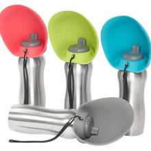 Charger l'image dans la galerie, Messy Mutts Abreuvoir de voyage en acier inoxydable, Pastèque