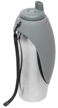 Charger l'image dans la galerie, Messy Mutts Abreuvoir de voyage en acier inoxydable, Gris