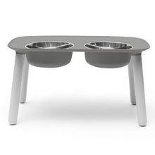 Charger l'image dans la galerie, Messy Mutts Bol double surélevé avec pattes ajustables, Gris foncé