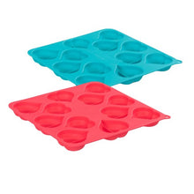Charger l'image dans la galerie, Messy Mutts Moules à biscuits pour cuire et congeler en forme de coeur, Bleu et rouge (Paquet de 2)