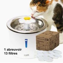 Charger l'image dans la galerie, (KIT) Abreuvoir avec fleur et dessus en acier inoxydable Catit et filtre - Boutique Le Jardin Des Animaux -AbreuvoirBoutique Le Jardin Des Animaux43725 + 43748