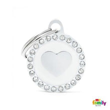Charger l'image dans la galerie, Médaille collection GLAM, "CERCLE COEUR BLANC STRASS" PETIT - Boutique Le Jardin Des Animaux -médailleBoutique Le Jardin Des AnimauxBH27GM03