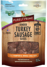Charger l'image dans la galerie, Tranches de saucisses moelleuses pour chien, Dinde citrouille et chia, Purely Prime, Emerald Pet - Boutique Le Jardin Des Animaux -Gâterie pour chienBoutique Le Jardin Des AnimauxEMT00631