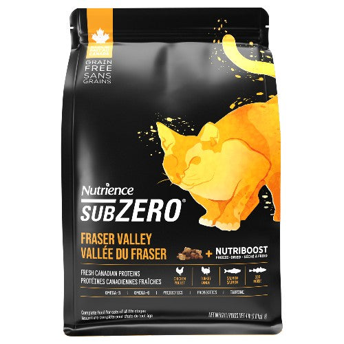 Aliment SubZero Nutrience Sans grains pour chats, formulation Vallée du Fraser