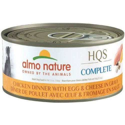 Almo Nature HQS Complete chien - Ragoût de poulet avec oeuf et fromage en sauce 156 gr