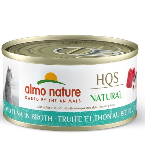 Almo Nature HQS Natural chat - Truite et thon au bouillon 70 gr