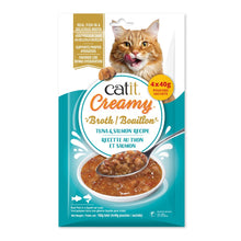 Charger l'image dans la galerie, Bouillon Catit Creamy au thon et saumon - Paquet de 4 x 40 gr
