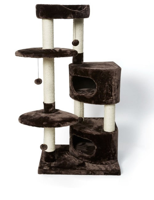Bud'z Arbre à chat - Classique - Complet à 5 niveaux et cachette - Brun