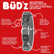 Charger l'image dans la galerie, Bud'z Collier ajustable en nylon pour chien - Gris
