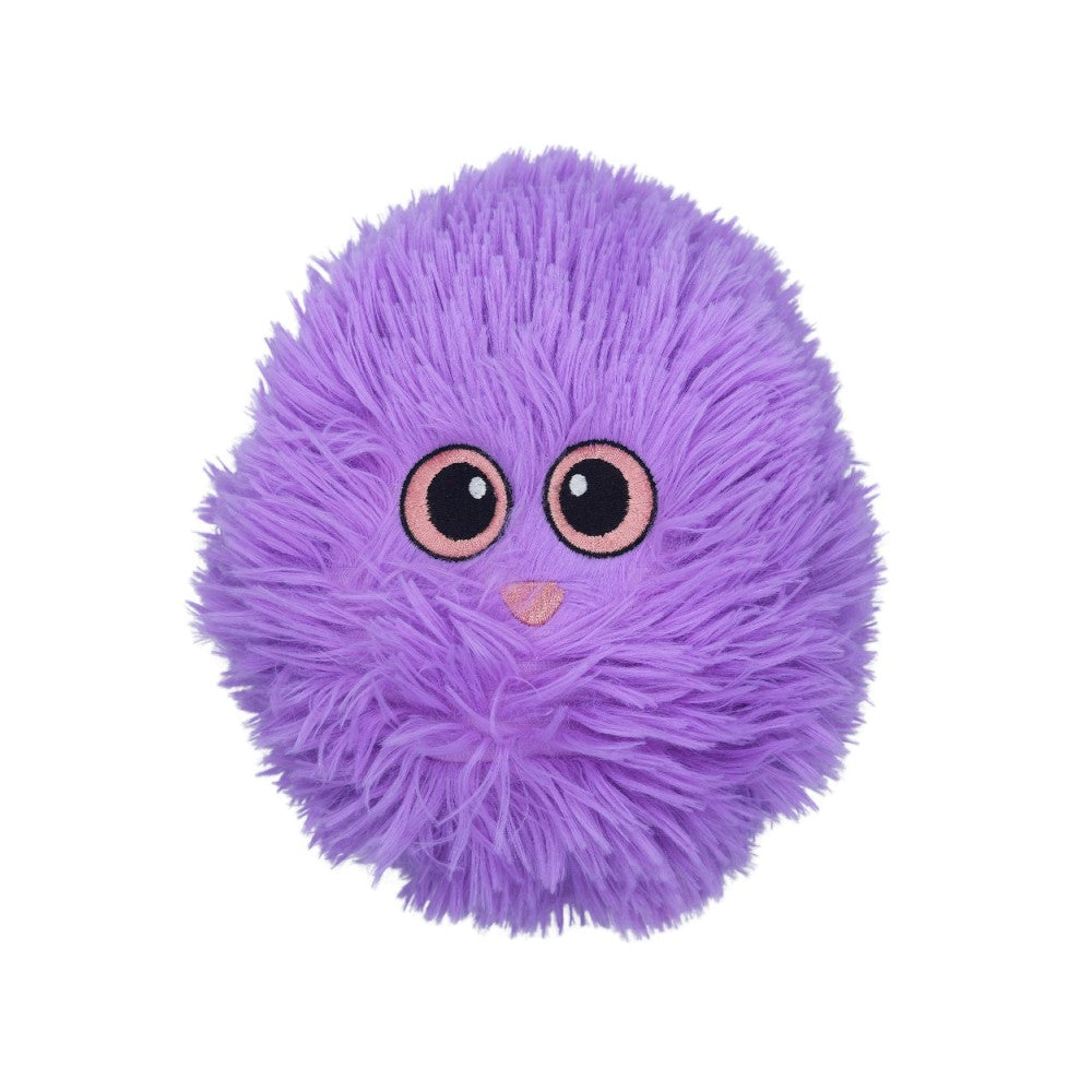 Bud'z Jouet en peluche pour chien - 3 tissus - Grosse balle joufflue - Mauve 18 cm