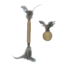 Charger l'image dans la galerie, Bud'z Jouet pour chat - Duo Matatabi - Bâtonnet &amp; la balle en jute avec plumes
