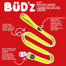 Charger l'image dans la galerie, Bud'z Laisse en nylon pour chien - Jaune néon
