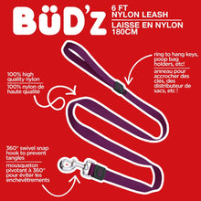Charger l'image dans la galerie, Bud'z Laisse en nylon pour chien - Mauve
