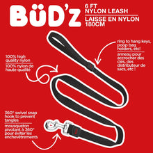 Charger l'image dans la galerie, Bud'z Laisse en nylon pour chien - Noire
