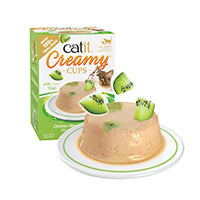 Mousse Catit Creamy Cups, Poulet avec kiwi, 4 x 25 g