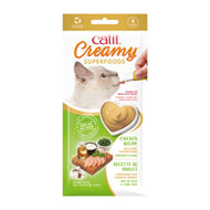 Gâteries Catit Creamy avec superaliments - Poulet - Noix de coco et chou frisé - Paquet de 4