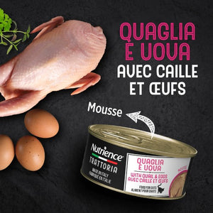 Conserve pour chat Nutrience Trattoria 85 gr - Mousse aux caille avec oeufs