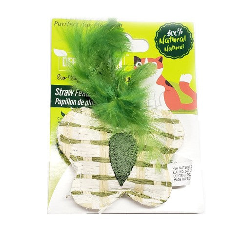 Define Planet Jouet pour chat - Papillon de plumes sur paille