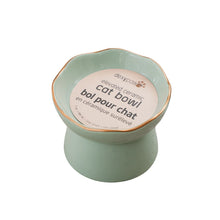 Charger l&#39;image dans la galerie, Dexypaws Bol surélevé en céramique pour chat 7.75 oz - Vert sauge
