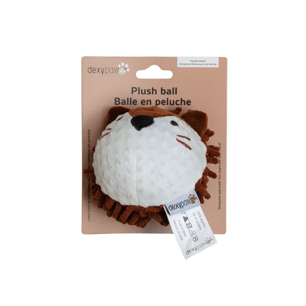 Dexypaws Jouet en peluche avec balle intégrée pour chien - Hérisson