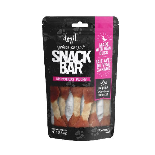 Dogit Gâteries Snack Bar - Pilons de canard et peau de bœuf - 7,5 cm - 100 gr