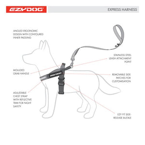 Ezydog Harnais "Express", Bleu