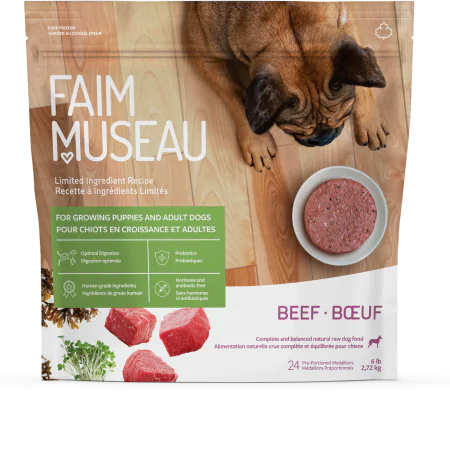 Nourriture crue pour chien Faim Museau - Simplement Bœuf