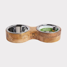 Charger l&#39;image dans la galerie, Go Fresh Pet Bol en bois double pour chien
