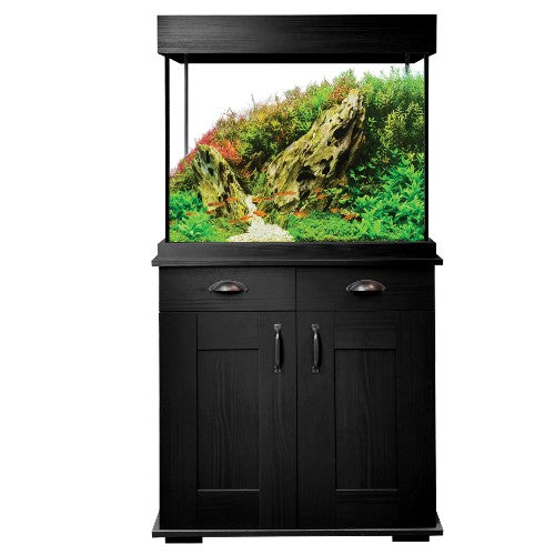 Ensemble Aquarium équipé Shaker Fluval de 168 L (44 gal US) et meuble en chêne noir