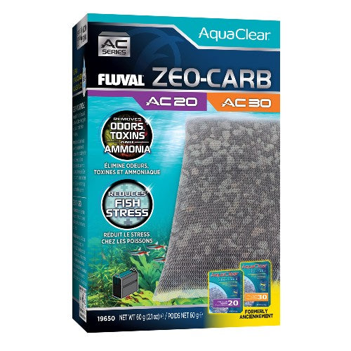 Fluval Masse filtrante Zeo-Carb pour filtre à moteur AC20/AC30 AquaClear, 60 g