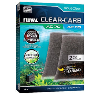 Fluval Masses filtrantes Clear-Carb pour filtre à moteur AC70/AC110 AquaClear, 310 g, Paquet de 2