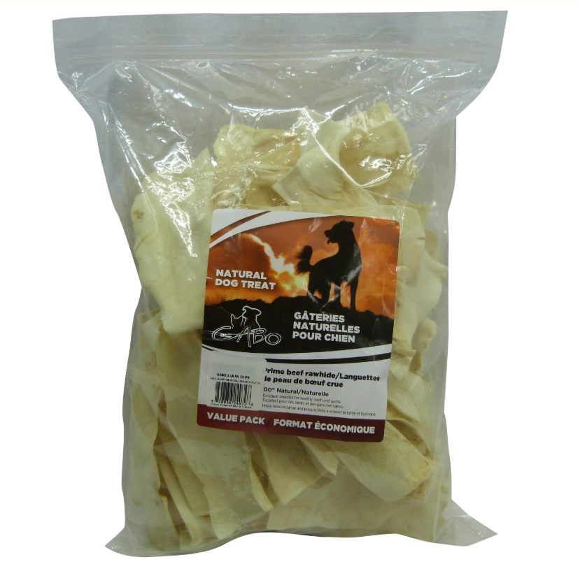 Gabo, Gâteries Pour Chien - Languettes De Peau De Boeuf Crue 2 Lb
