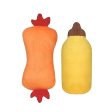 Charger l'image dans la galerie, Hugsmart "Meow Buddies" Jouet en peluche avec herbe à chat - Duo Hot-dog et moutarde
