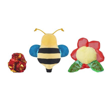 Charger l'image dans la galerie, Hugsmart "Meow Buddies" Jouet en peluche avec herbe à chat - Trio balle, fleur &amp; abeille
