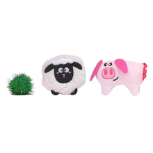 Charger l'image dans la galerie, Hugsmart "Meow Buddies" Jouet en peluche avec herbe à chat - Trio Balle, mouton &amp; cochon
