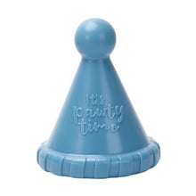 Charger l'image dans la galerie, Hugsmart "Yappy Birthday" Jouet en caoutchouc &amp; tissu craquant pour chien - Chapeau - Bleu
