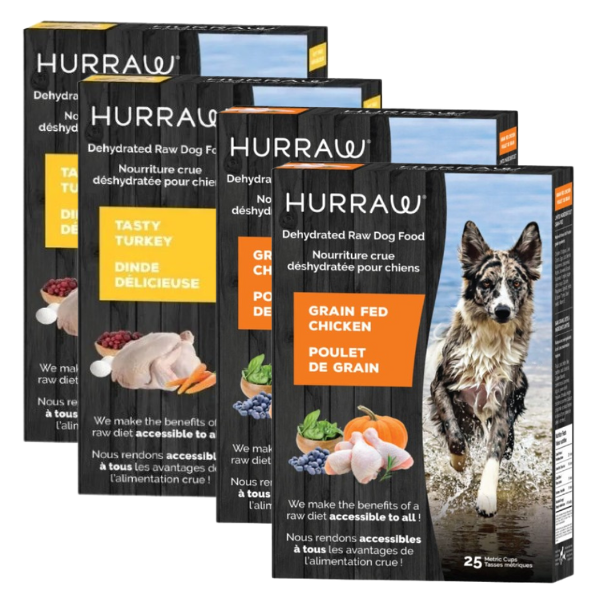 Nourriture Hurraw crue déshydratée pour chien - Combo Dinde-Poulet