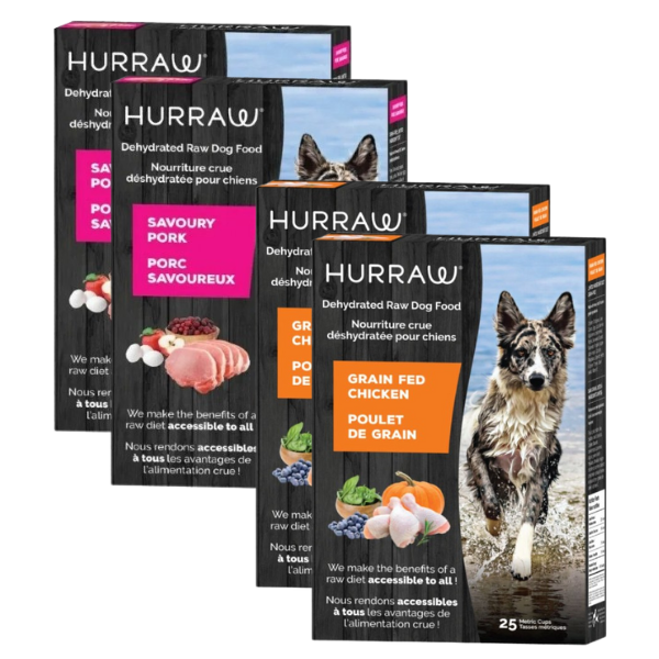 Nourriture Hurraw crue déshydratée pour chien - Combo Porc-Poulet