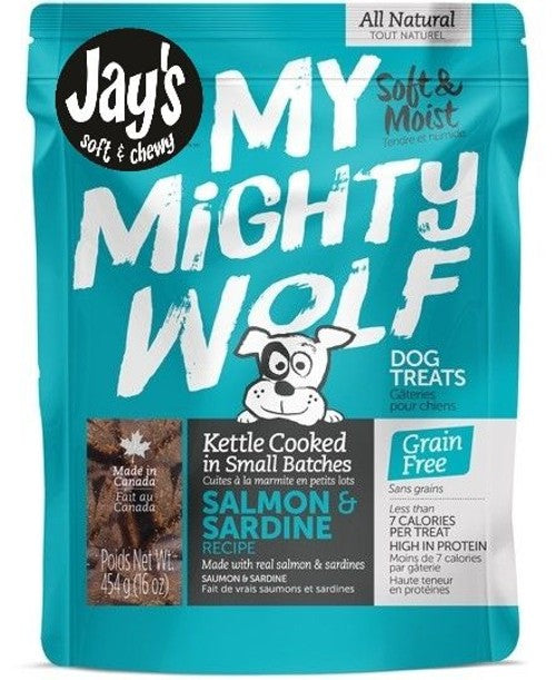 Jay's My Mighty Wolf, Gâteries pour chien, Saumon et sardine