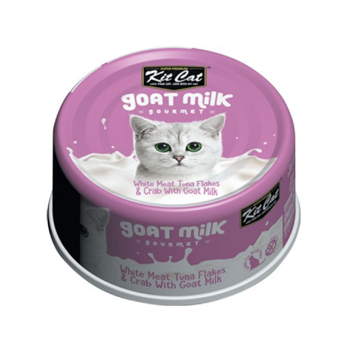 Conserve pour chat Kit Cat - Thon blanc effiloché et Crabe au lait de chèvre 70g