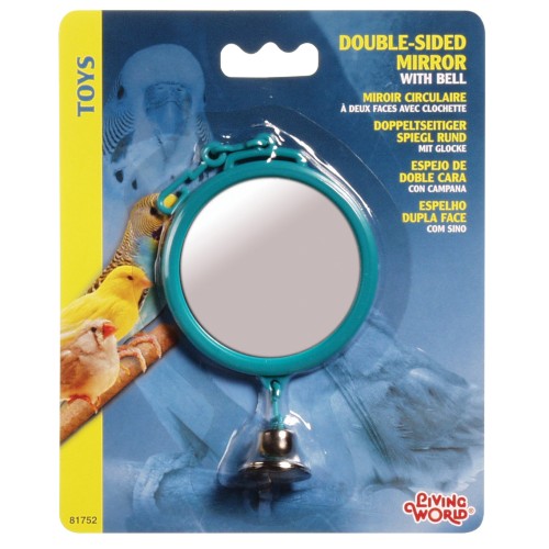 Miroir circulaire Living World à double face avec clochette, grand, 7 cm (2,8 po)