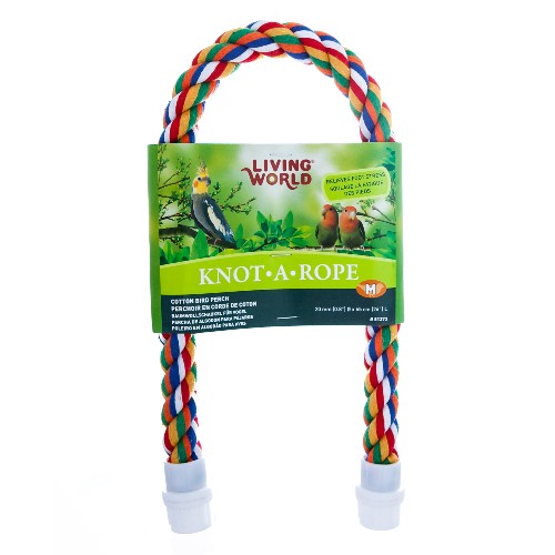 Perchoir Knot-A-Rope Living World en coton, multicolore, diam. 20 mm, long. 65 cm